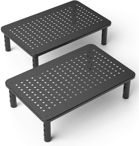 Lot of (2) Premium Laptop PC Monitor Stand with Sturdy, Stable Black Metal Construction - Appear New  - Lot 636