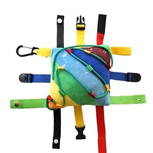 Lot of (10) Sensory4u Sensory Buckle Pillows, Fine Motor Development Toy Activity Plus Threading, Counting and Zipper Skills - Appear New  - Lot 653