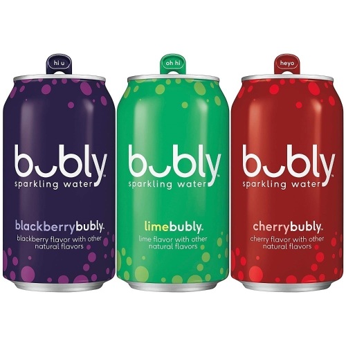 Bubly Sparkling Water, Lime, Cherry & Blackberry, 12 oz, 18 ct - New, Best By 4/26/21  - Lot 654