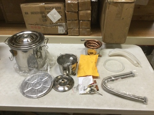 3-Pot Distilling Set. Appeas to be 2-3 Gallons. NEW - Lot 689