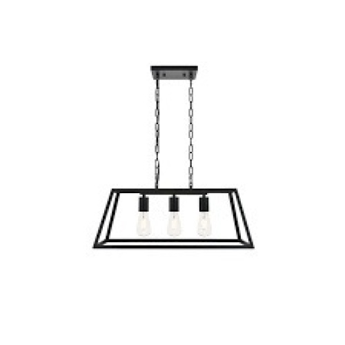Living District Resolute Black Three-Light Island Pendant - Appears New  - Lot 710