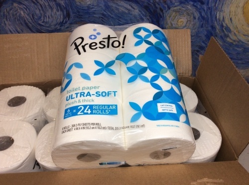 Presto Ultra-Soft Toilet Paper, 24 Rolls Total - New - Lot 724