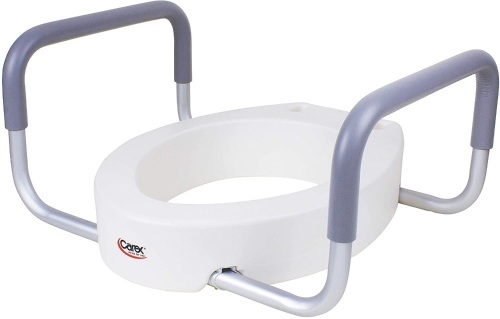 Carex 3.5 Inch Raised Toilet Seat with Removable Padded Arms For Elongated Toilets - E-Comm Return, Appears New   - Lot 727