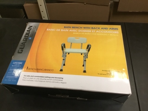 Guardian Bath Bench with Back and Arms - E-Comm Return, Appears New  - Lot 733