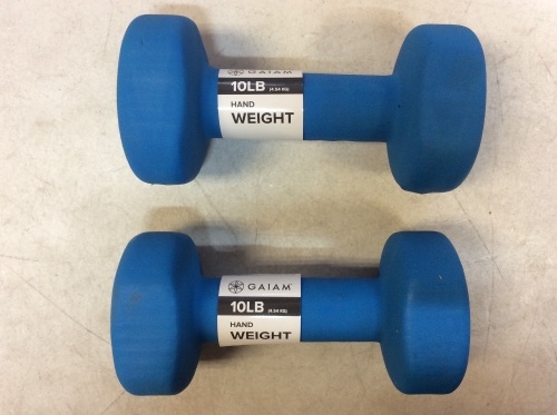 10 LB Hand Weights, Set of 2 - Appear New  - Lot 749