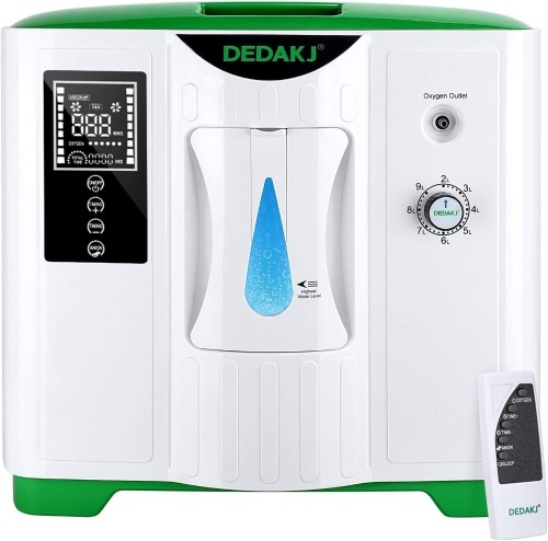 DEDAKJ 2-9L/min Flow Oxygen Concentrator O2 Generator Portable Intelligent Home Air Purifier 93% High Purity AC 220V Remote Control for Home and Travel Car Use, DE-2A. Appears New - Lot 806