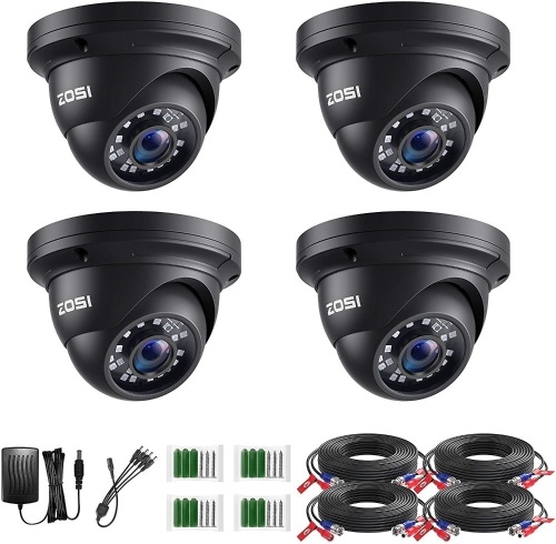 ZOSI 4 Pack 1080P 2.0MP 1920TVL HD-TVI Security Cameras Outdoor Indoor 80ft Night Vision. NEW - Lot 809