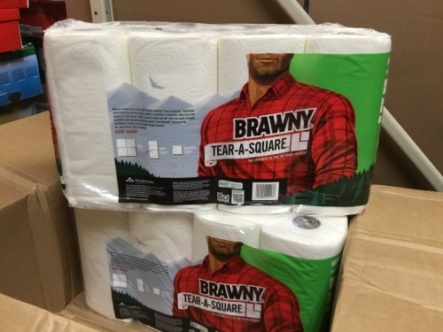 Brawny Tear-A-Square Paper Towels, 16 Rolls - New - Lot 818