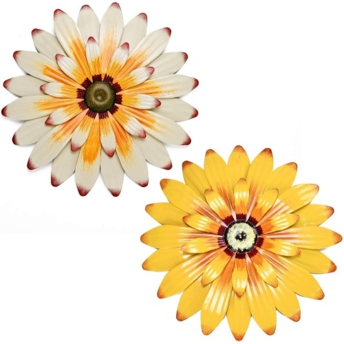 Yeahome 15.5'' Metal Flower Wall Decor, Set of 2 - Appears New  - Lot 916