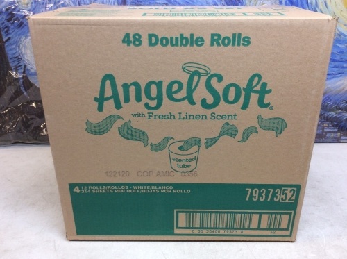 Angel Soft Toilet Paper with Fresh Linen Scent, 48 Double Rolls - New - Lot 920
