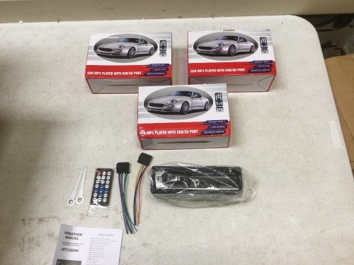 Lot of (3) New Car Stereo Radio 60Wx4 Output Bluetooth FM MP3 Stereo Radio Receiver Aux with USB SD and Remote Control L-JSD-520 - Lot 932