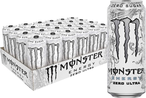 Monster Energy Zero Ultra, Sugar Free Energy Drink, 16 Ounce (Pack of 24) - Lot 955