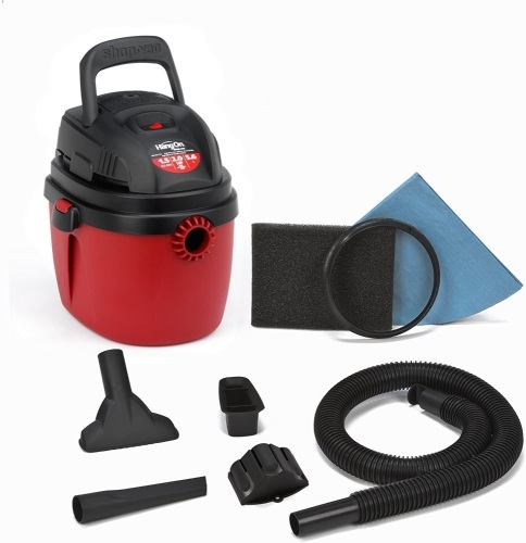Shop-Vac 2030100 1.5-Gallon 2.0 Peak HP Wet Dry Vacuum, Small, Red/Black. NEW - Lot 959