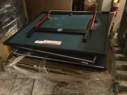 Pallet of Ping Pong Table Pieces. For Repair or Parts - Lot 2004
