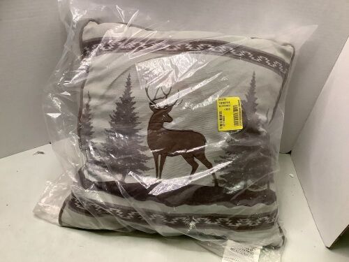 Deer Scene Throw Pillow, Appears New - Lot 276
