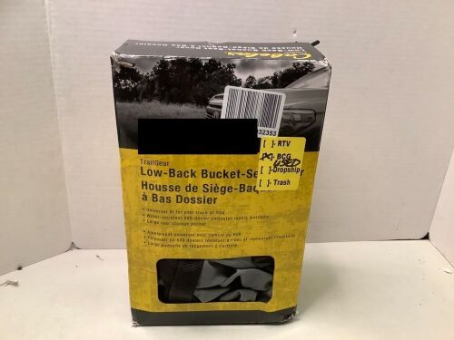 Trailgear Low-Back Bucket Seat Cover, Ecommerce Return - Lot 373