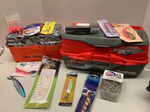 Lot of (14) Fishing Supplies, Ecommerce Return, Boxes Have broken Latch - Lot 381