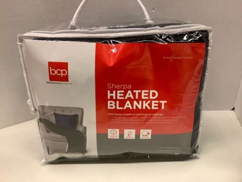 BCP Sherpa Heated Blanket, Appears New - Lot 417