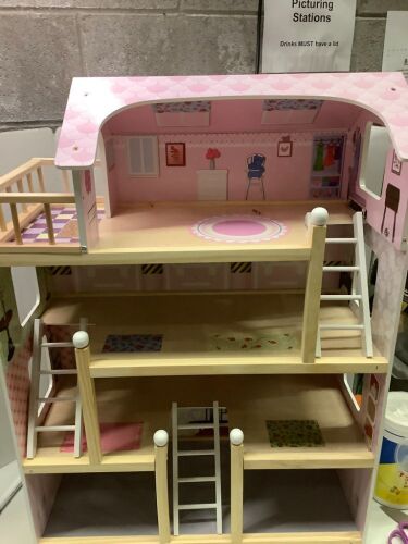 4-Level Kids Wooden Dollhouse, Appears New - Lot 535