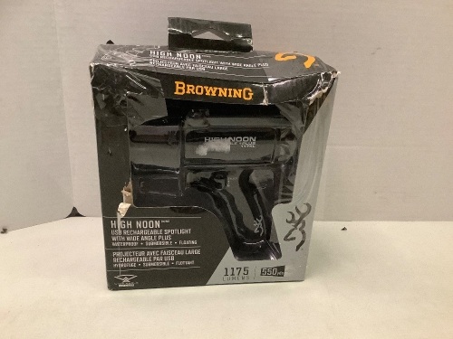 Browning High Noon Rechargeable Spotlight, Powers Up, Appears New - Lot 976