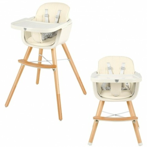 3 In 1 Convertible Wooden High Chair With Cushion - Lot 170