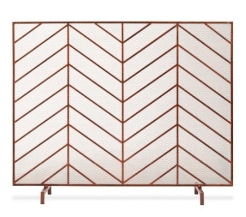 Iron Chevron Fireplace Screen - Lot 205