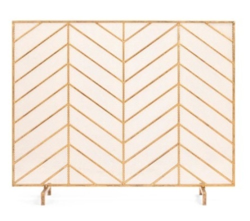 Iron Chevron Fireplace Screen - Lot 206
