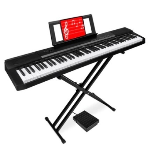 88-Key Digital Piano Set w/ Semi-Weighted Keys, Stand, Sustain Pedal - Lot 220