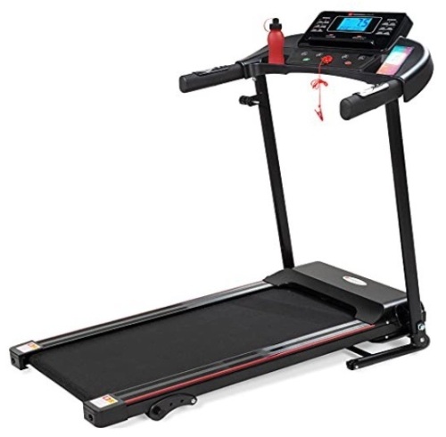 Folding Treadmill w/ Manual Incline, Wireless Bluetooth Speakers, LCD Screen, Shock-Absorbent Running Deck, Black - Lot 226