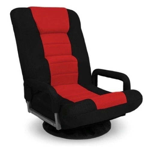 Gaming Floor Chair w/ 360-Degree Swivel, Armrest, Adjustable Backrest, Black/Red - Lot 227