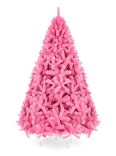 6 ft Pink Artificial Fir Christmas Tree w/ Foldable Stand - Lot 268