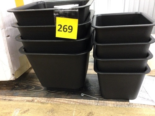 Set of (8) Black Buckets, 2 Sizes - Lot 269