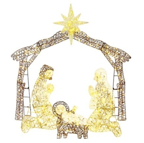 Lighted Christmas Nativity Scene Outdoor Decor with LED Lights, 6ft - Lot 302