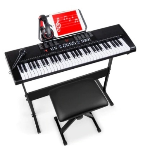 61-Key Beginners Electronic Keyboard Piano Set w/ 3 Modes, Microphone - Lot 304