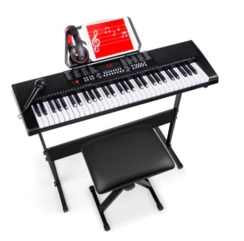 61-Key Beginners Electronic Keyboard Piano Set w/ 3 Modes, Microphone - Lot 327