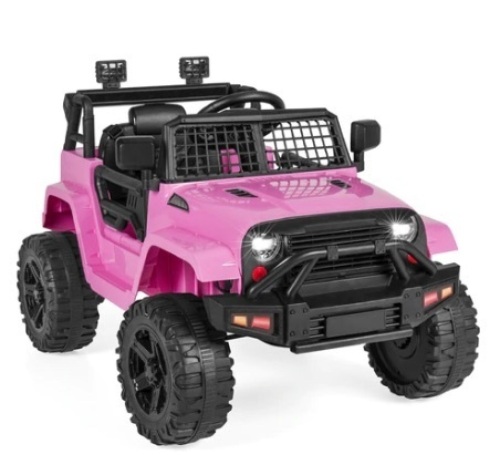 12V Kids Ride-On Truck Car w/ Parent Remote Control, Spring Suspension, Pink - Lot 329