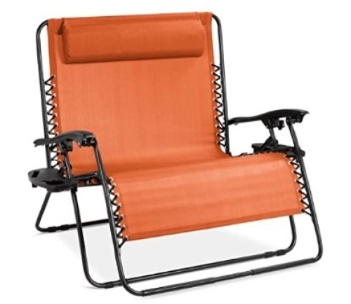 Best Choice Products 2-Person Double Wide Folding Mesh Zero Gravity Chair w/Cup Holders - Lot 352