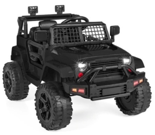 12V Kids Ride-On Truck Car w/ Parent Remote Control, Spring Suspension, Black - Lot 353