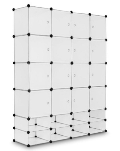  White DIY 24-Cube Portable Storage Organizer with Doors - Lot 366