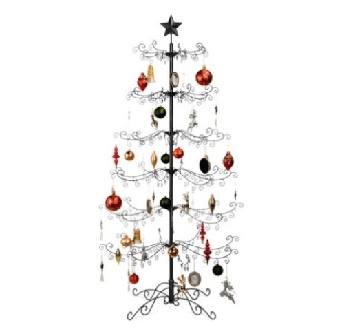 Wrought Iron Christmas Tree Ornament Display, Stand, 6ft, Black - Lot 391