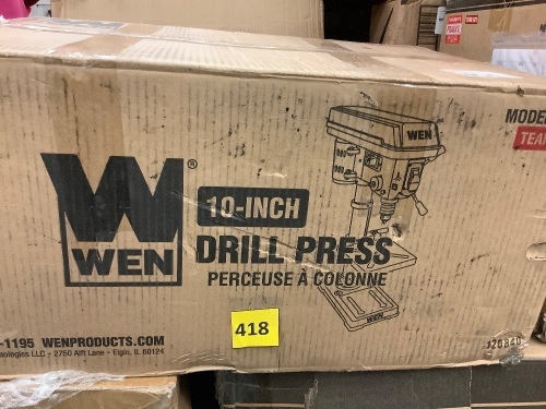 3.2-Amp 10-Inch 5-Speed Benchtop Drill Press with Laser and Keyless Chuck - Lot 418