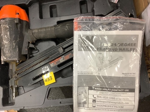 3-in-1 Pneumatic 21-Degree, 28-Degree and 34-Degree Framing Nailer with Carrying Case - Lot 433