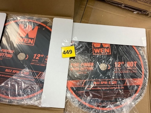 12-Inch 32-Tooth and 80-Tooth Carbide-Tipped Professional Woodworking Saw Blade Set, Two Pack - Lot 449