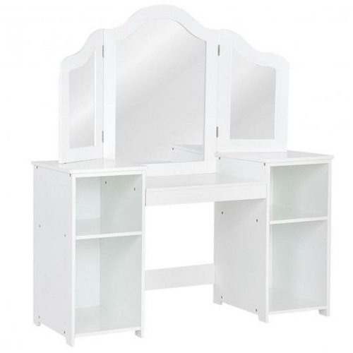 Kids Tri Folding Mirror Makeup Dressing Vanity Table Set - Lot 501