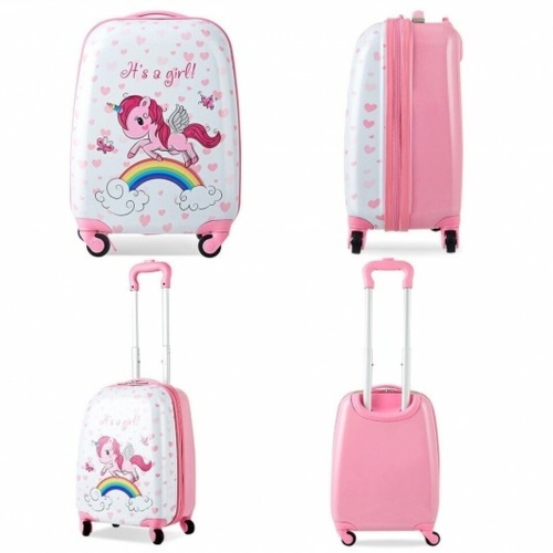 2 Piece Kids Luggage Set 12" Backpack And 16" Kid Carry On Suitcase With Wheels - Lot 512