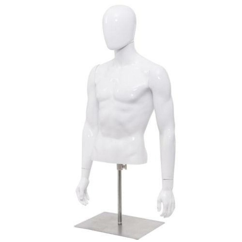 Plastic Half Body Head Turn Male Mannequin With Base - Lot 551
