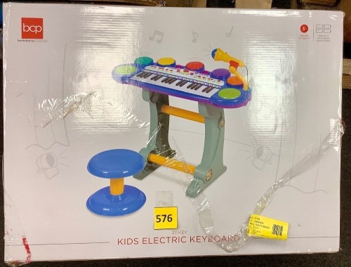 37-Key Kids Electric Keyboard w/ Microphone, Stool - Lot 576