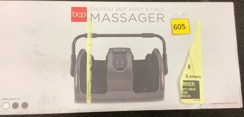 Therapeutic Foot Massager w/ High Intensity Rollers, Remote, 3 Modes - Lot 605