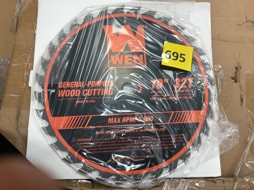 10-Inch 32-Tooth Carbide-Tipped Professional Woodworking Saw Blade - Lot 695