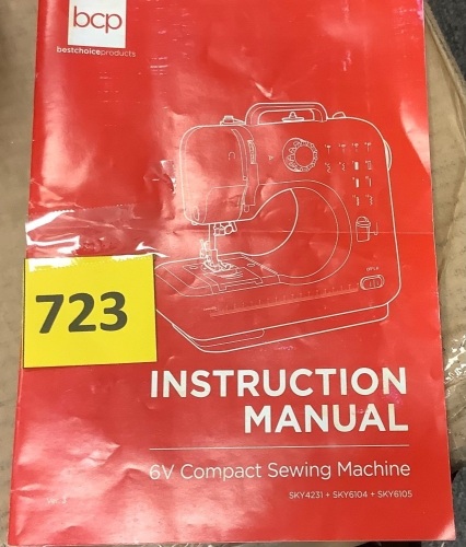 6V Portable Foot Pedal Sewing Machine w/ 12 Stitch Patterns - Lot 723